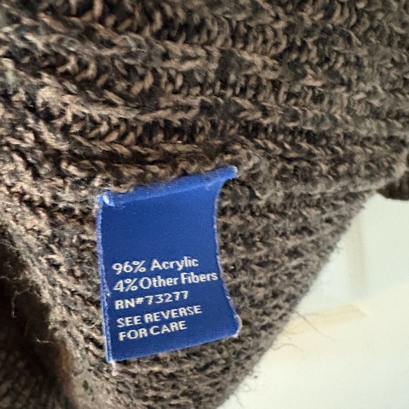 APT 9 Marled Brown Open Front Cardigan Sweater Shawl Collar Pockets Size M - Picture 5 of 6